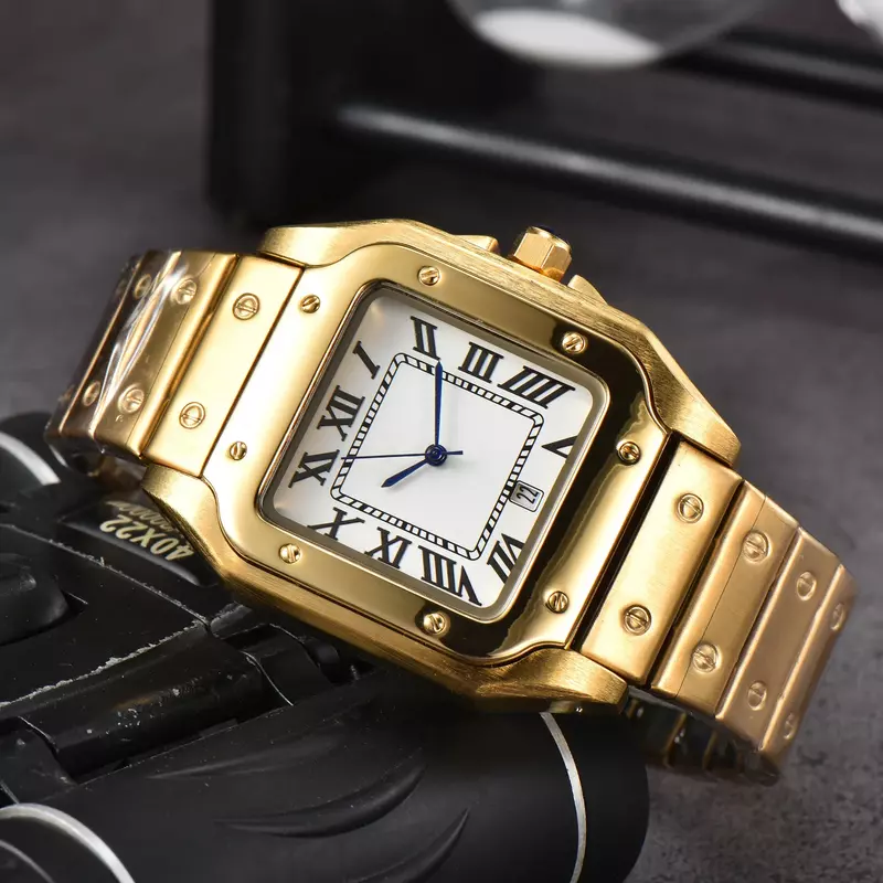 Homens clássico quadrado impermeável relógio de pulso, relógios esportivos, relógios AAA masculinos, Top Original Brand, moda de luxo