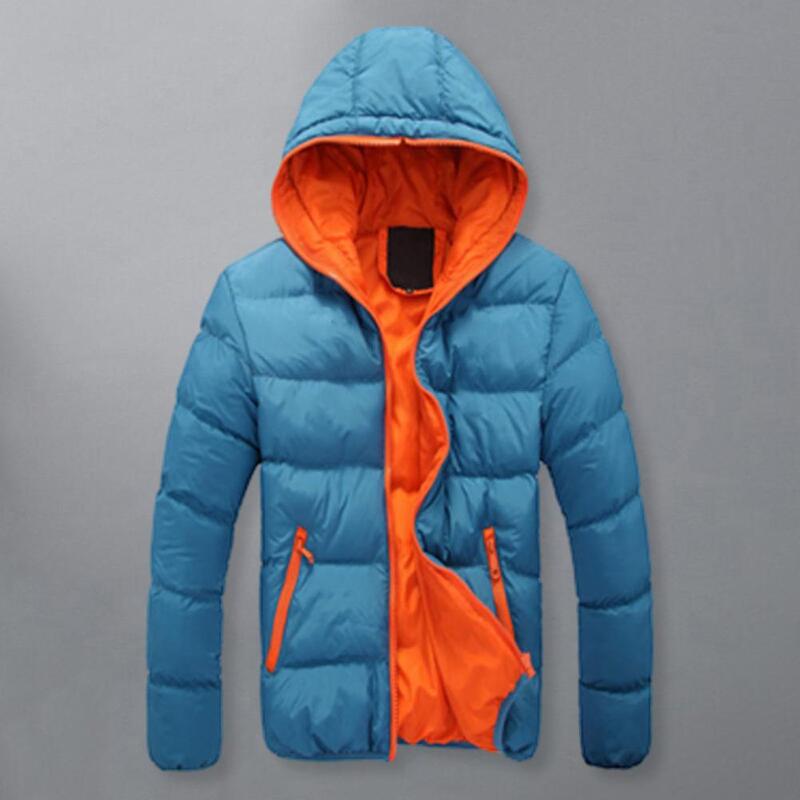 Приталенное утепленное пальто, хлопковое пальто с застежкой-молнией, Стильное мужское зимнее пальто с длинным рукавом, на молнии