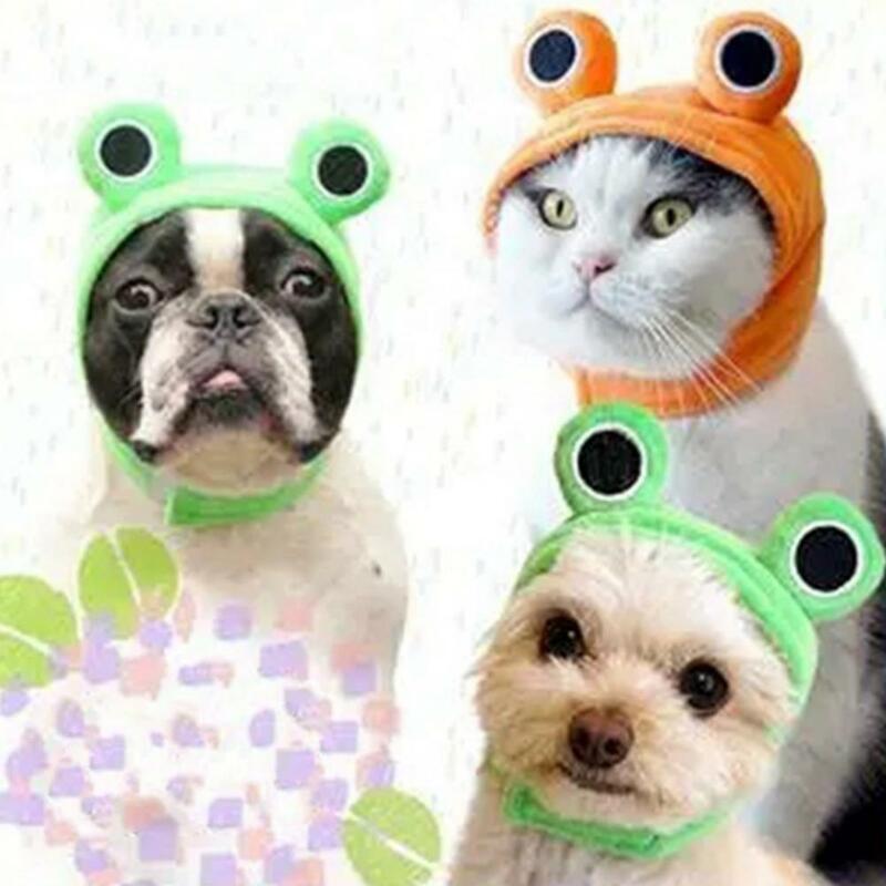 Cappello per animali domestici regolabile peluche rana copricapo per animali domestici Set per feste Cosplay novità cappello di fissaggio nastro moda per cani per le vacanze