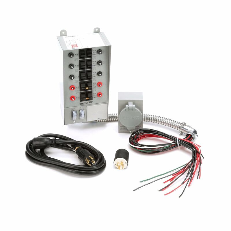 Reliance Controls 31410CRK Pro/Tran 10-Circuit 30 Amp Generator Transfer Switch Kit,Gray
