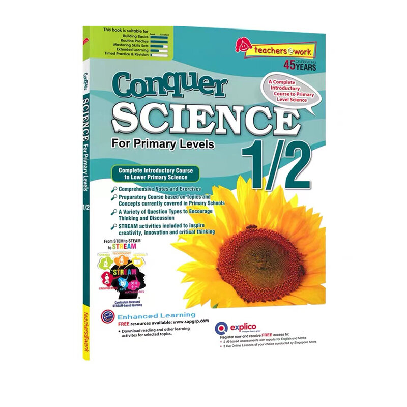 Buku SAP conquerers science Sekolah Dasar versi dasar 1-6 grade Singapore science mengajarkan teks tambahan
