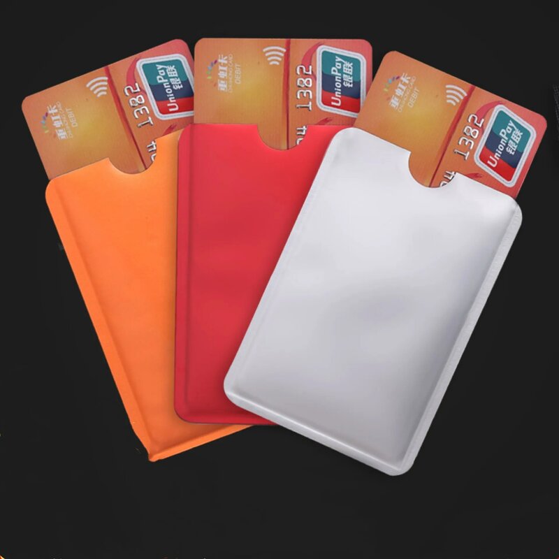 10 stücke Aluminium Folie Halter Anti Scan RFID Sleeve Schutz Anti Theft Kredit ID Karte Anti-Scan Karte Hülse heißer Verkauf