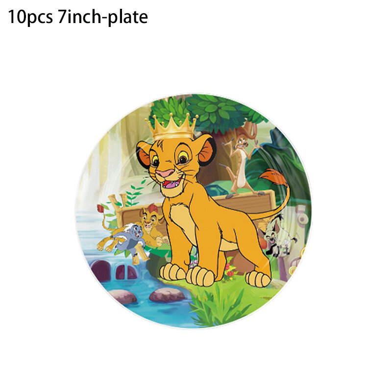 Disney-Lion King Simba Theme Party Decorações para Crianças, Copo, Prato, Banner, Toalha de Mesa, Fundo para Meninos, Decoração de Festa de Aniversário