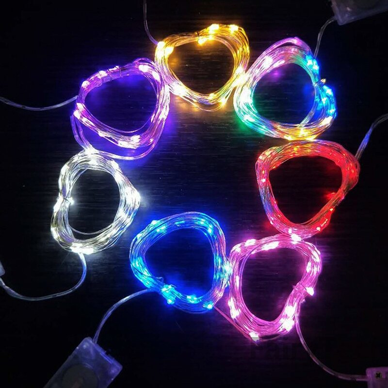 Lampu peri Led, 10 buah lampu peri Led tali baterai, lampu bintang bulan berbintang untuk DIY pesta pernikahan kamar tidur teras Natal