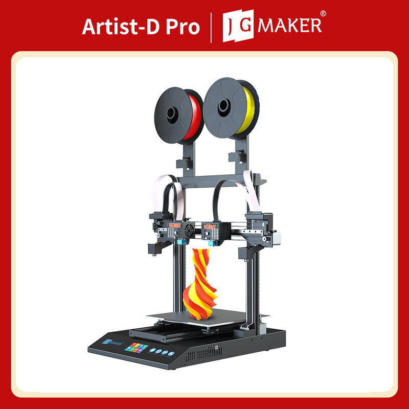 3D принтер JGMAKER Artist D IDEX, двойной независимый экструдер, прямой привод, 32 бит, материнская плата, линейная направляющая, двойная ось Z