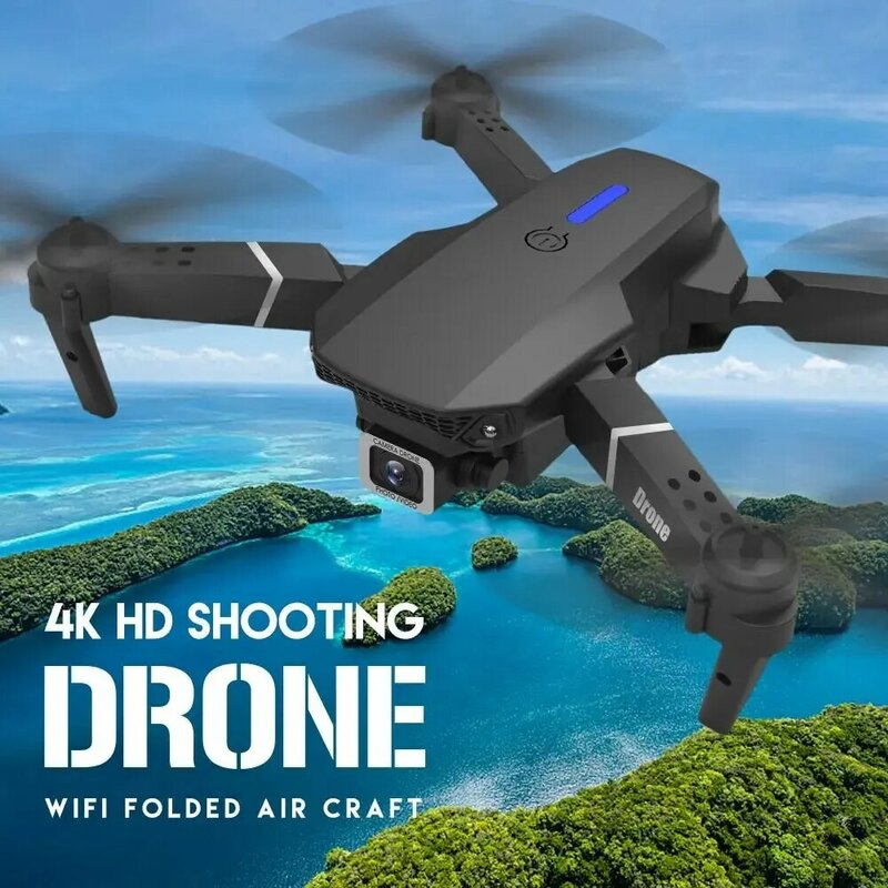 2024 E88pro Rc Drone 4K 1080P Groothoek Hd Camera Opvouwbare Helikopter Wifi Fpv Hoogte Hold Cadeau Speelgoed