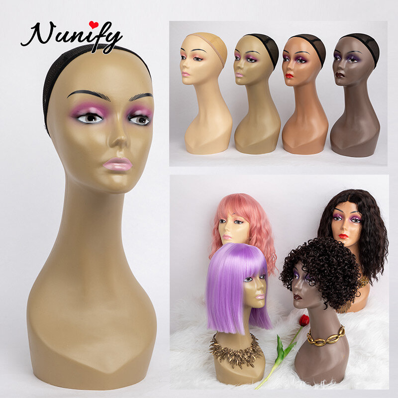 Nunify-女性のための新しいスタイルのマネキンヘッド,かつらの頭,メイク付き