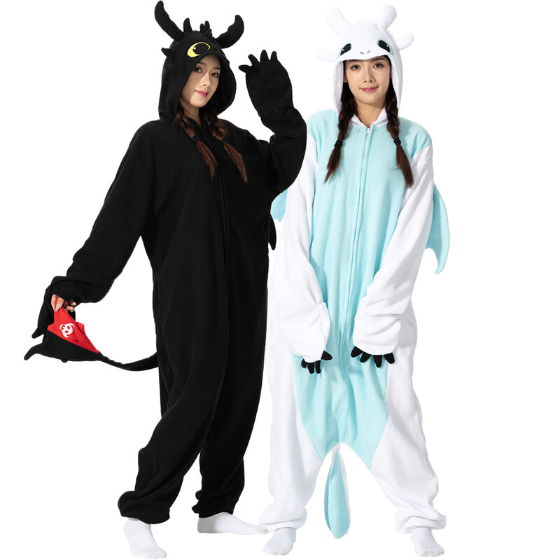 Kigurumi-Pijama de dibujos animados sin Tothless para adultos y hombres, ropa de casa de animales, disfraz de fiesta de Cosplay de Halloween