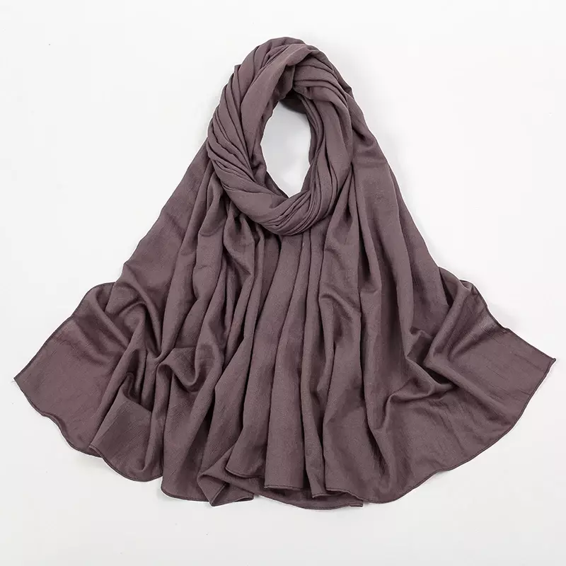 Bufanda de algodón suave para mujer, pañuelo musulmán, Hijab islámico, chales antiarrugas, Color sólido