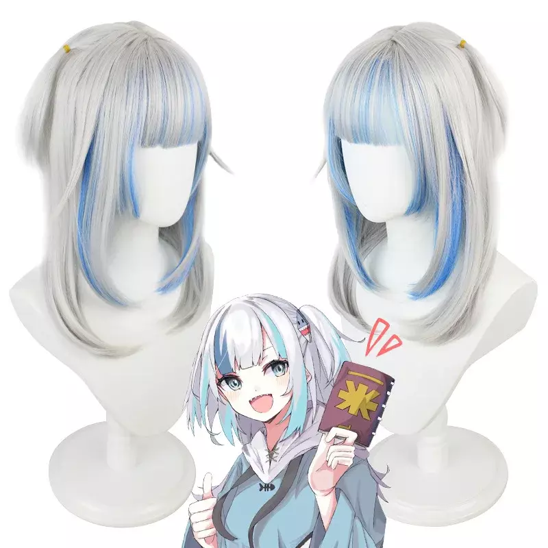 Hololive Lolita 10Style virtual idol cos wig gradient Gawr Gura For Women’s Christmas Halloween Cosplay Costume Party Wigs