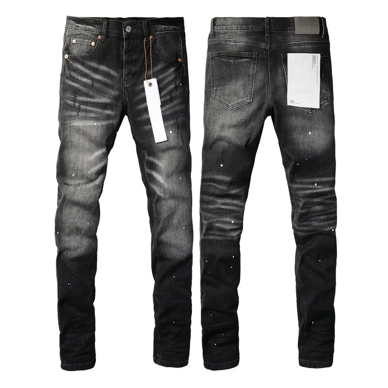 Alta qualità 2024 New Purple ROCA Brand jeans Fashion con High street paint distressed Repair pantaloni Skinny in Denim a vita bassa