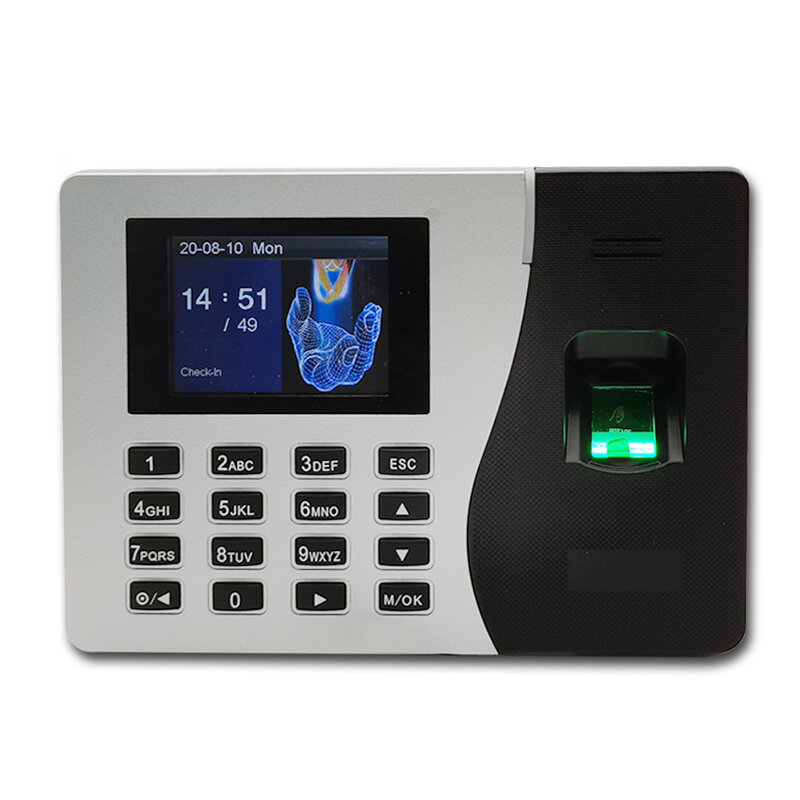 K14 TCP/IPTime Attendance System Employee Office Machine Time Clock  USB Biometric Fingerprint  Record Optional Battery
