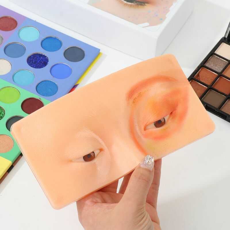 Maniquí de silicona para práctica de maquillaje, almohadilla biónica de piel para pestañas, ayuda perfecta para practicar maquillaje facial y ojos