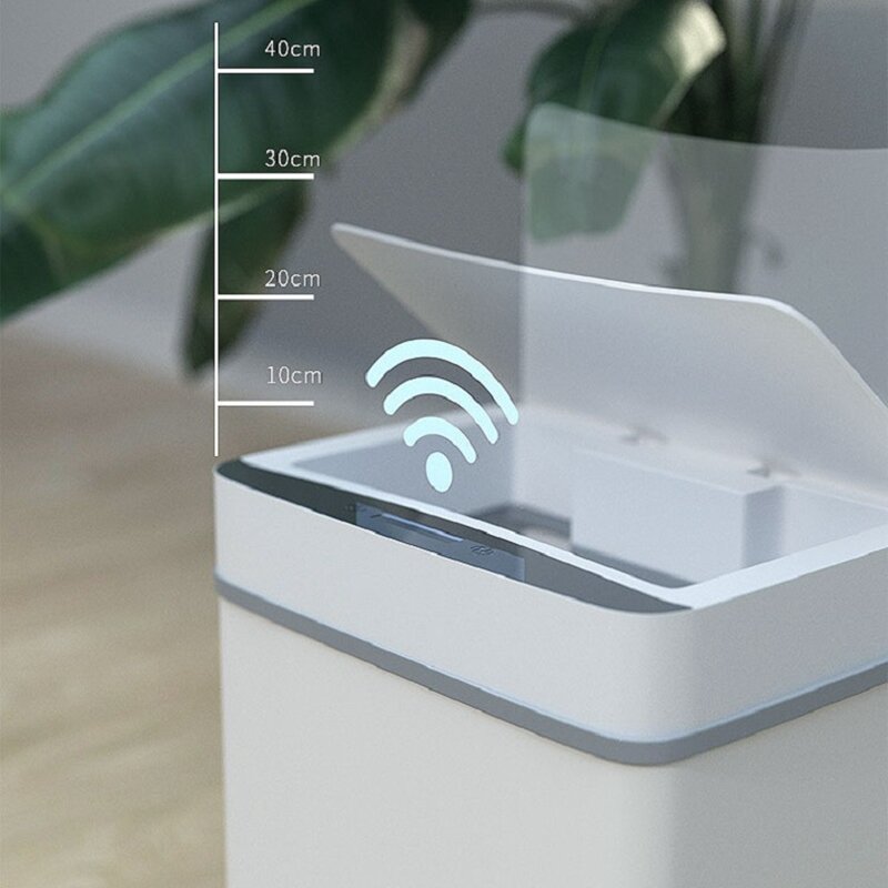 Cubo de basura inteligente con Sensor automático, cubo de basura eléctrico con Sensor inteligente, para el hogar, en el coche, cocina, baño