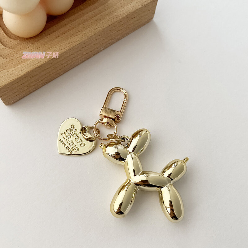 Y2K Cute Acrylic Cartoon Balloon Dog Keychains for Women Bag Pendant Couple Car Key Chains Jewelry Gifts Decoration Accessories