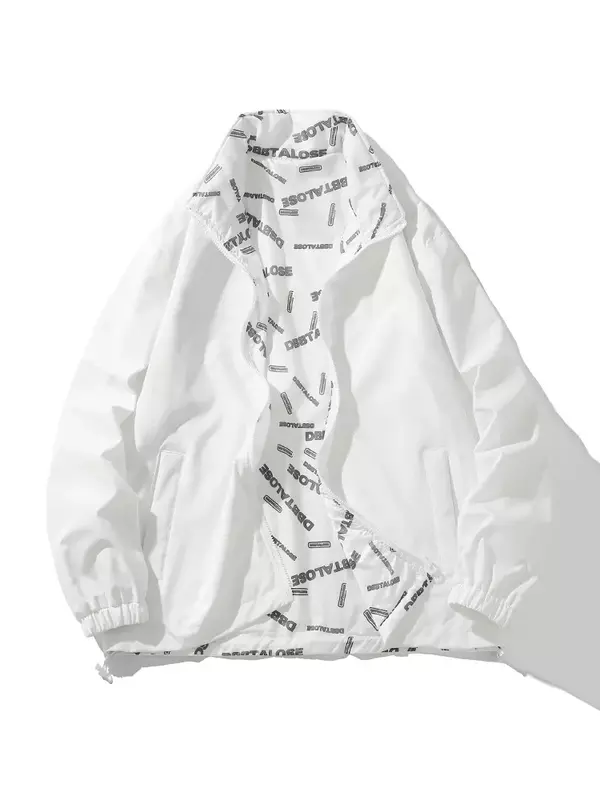 Мужская Двухсторонняя куртка с воротником-стойкой, Повседневная модная куртка с надписью, красивая универсальная одежда для осени, 2023