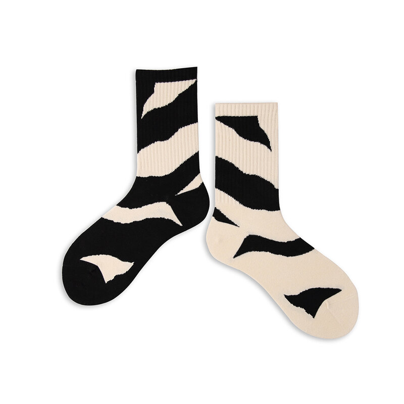2023 Fashion Socks Hip Hop Skateboard Striped Mid Tube Socks Solid Color Breathable Cotton Sock Women Cute Socks Harajuku Socks