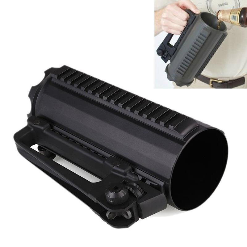 Tactical Beer Rail Caneca, destacável Carry, Batalha Rail Caneca, Sólido Beer Cup, Outdoor Hunting Sports, 0.5L