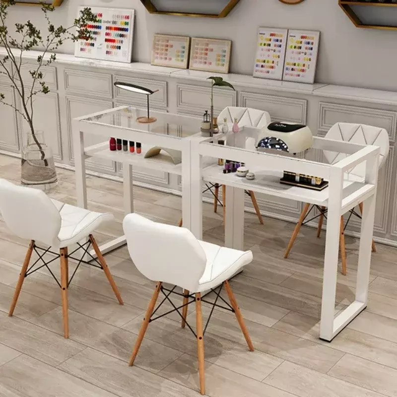 Modern Professional Manicure Nail Tables Manicure Simple White Nail Tables Living Room Mesa Manicura Salon Furniture