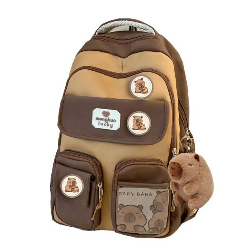 Рюкзак capyбара, милый рюкзак, Женский мультяшный мягкий забавный рюкзак с животными большой емкости, набивной рюкзак унисекс Y2K