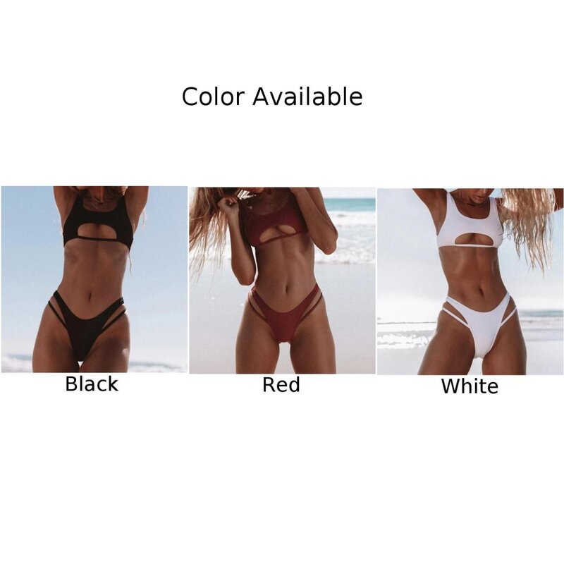 Conjunto de biquíni de cintura baixa para mulheres, maiô sexy com costas abertas, corpo magro, lingerie para surf