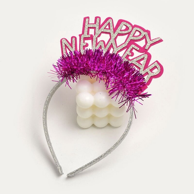 Creatively HAPPY NEW YEAR Hair Hoop Live Broadcast Hair Holder Christmas Party Costume Headwear for Children
