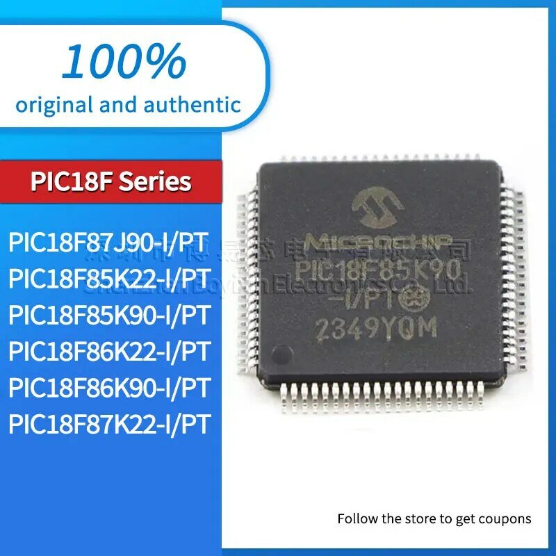 Oryginalny PIC18F87J90-I/PT PIC18F85K22 PIC18F85K90 PIC18F86K22 PIC18F86K90 PIC18F87K22 mikrokontroler układ scalony pakiet TQFP