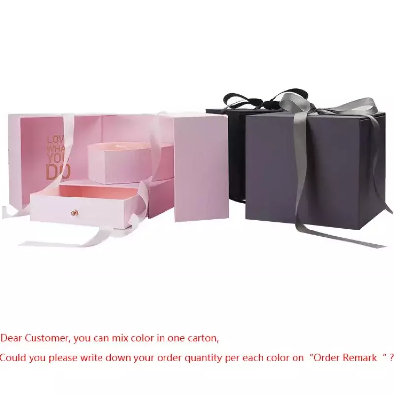 Caja de regalo de cubo mágico personalizado, caja de flores doble creativa, caja sorpresa