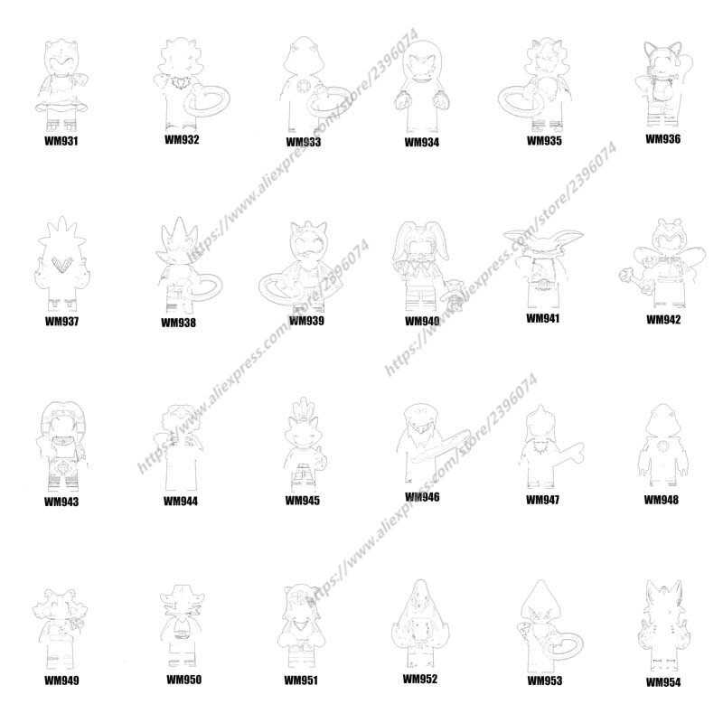 TV Anime Modelo Figuras de Ação, Desenhos animados Filme, Série-512, WM6086, WM6087, WM6088, WM931-WM954