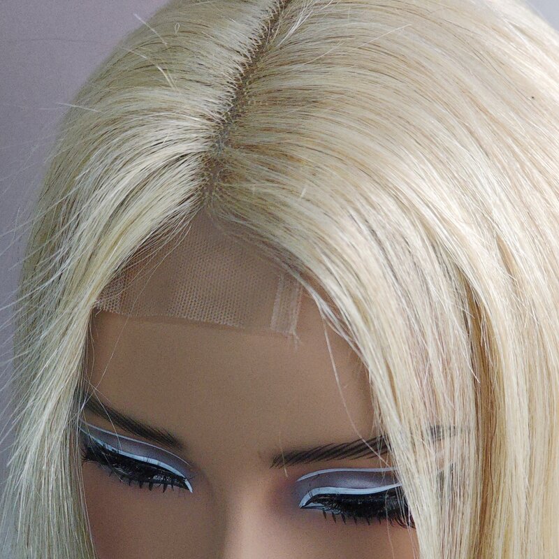 Peruca curta reta loura do Bob, perucas brasileiras pre-arrancadas do cabelo humano, densidade 180%, laço 2x6