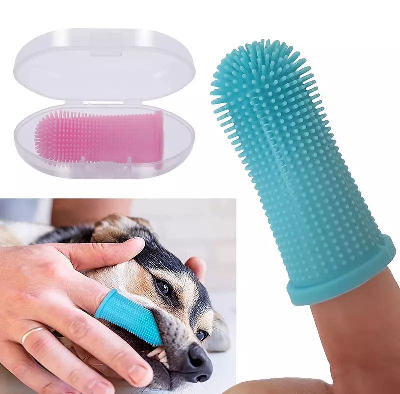 Super Soft Finger Toothbrush para Pet, limpeza de dentes, cuidados com a respiração ruim Escova de dentes de silicone não tóxico