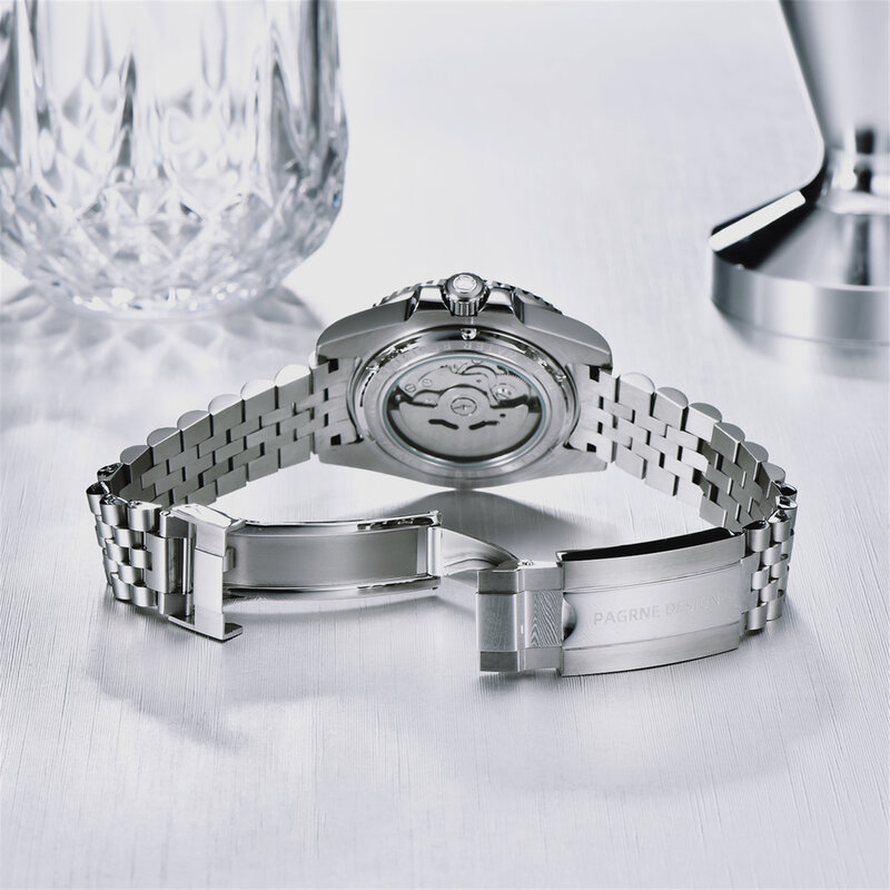 Nowy (PAGRNE) projekt PAGANI zegarki mechaniczne dla mężczyzn najwyższej marki luksusowej stali nierdzewnej do nurkowania japonia NH35A Auto zegar Reloj Hombre