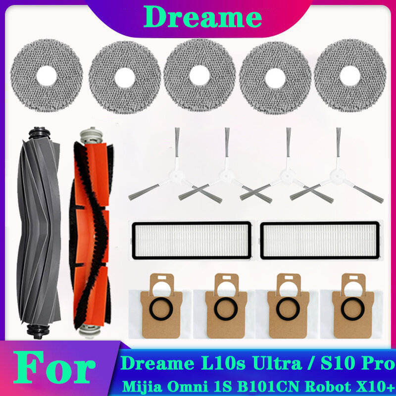Dreame L10s Ultra / S10 Pro Accessories For XIAOMI Mijia Omni 1S B101CN Robot X10+ Robot Vacuum Main Side Brush Filter Mop Parts