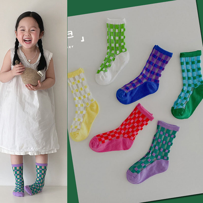 Calzini estivi per ragazzi calzini sottili per ragazze calzini per bambini con motivo alla moda calzini per bambini 3 paia