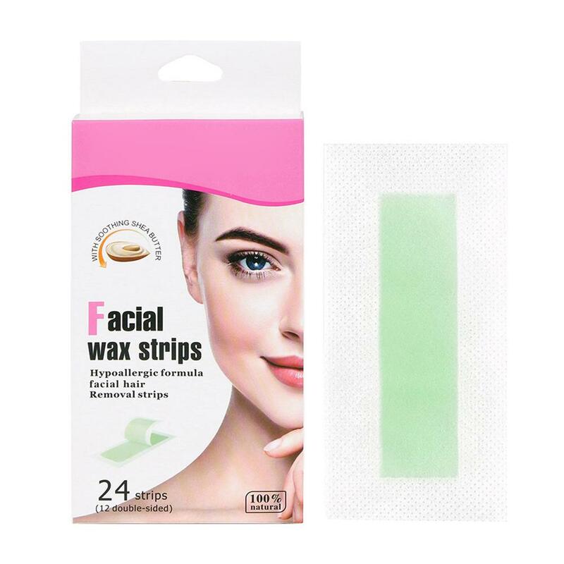 24pcs/Set Hair Removal Wax Strips Papers Double Sided Depilation Uprooted Silky Beauty Tool Leg Body Facial Hair Removal