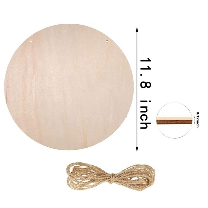 6 Pcs Wood Circles For Crafts Unfinished Wooden Slice Blank Round Wooden Door Hanger Sign Round Wooden Discs Round Wood Chips