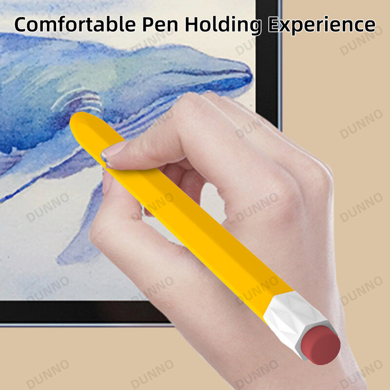 Casing Pensil Vintage untuk Samsung Galaxy Tab S6 Lite S7 & S8 & S7 Plus & S7 FE & S8 Plus Sampul Pena Stylus Silikon Cair