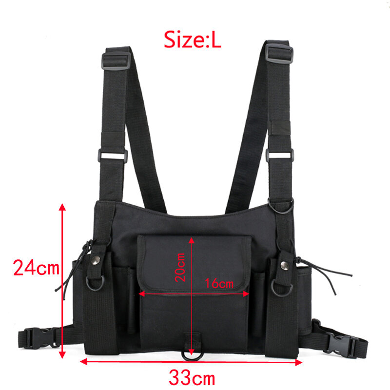 Функциональная тактическая нагрудная сумка для мужчин Модная пуля жилет в стиле хип-хоп Уличная сумка поясная сумка унисекс черная нагрудная сумка 899