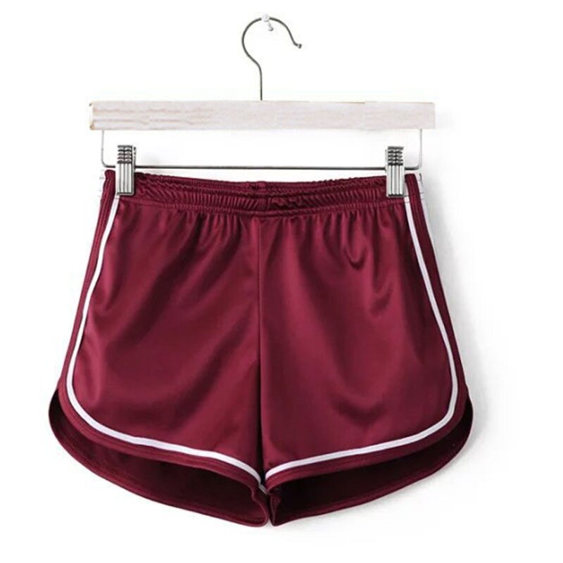 Pantalones cortos sexis de satén para Yoga y baile de cintura alta de verano para mujer, pantalones cortos Retro con dobladillo