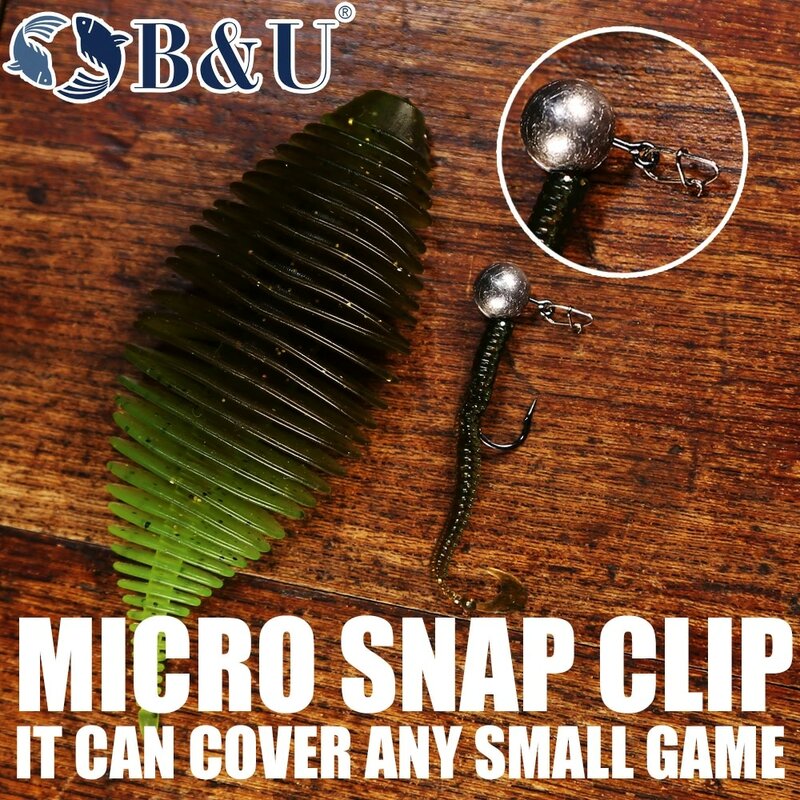 B & U 50pcs Micro in acciaio inossidabile pesca Snaps clip chiusura veloce clip connettore di sicurezza accessori affrontare per esche ganci clip