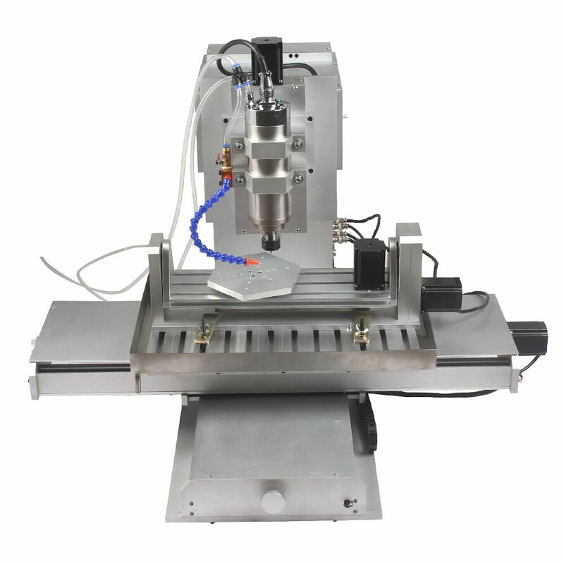Fresadora de Metal CNC con puerto de red 6040, máquina de corte y grabado de 5 ejes, 220V/110V, mesa giratoria, tarjeta de Control de movimiento ciclónico