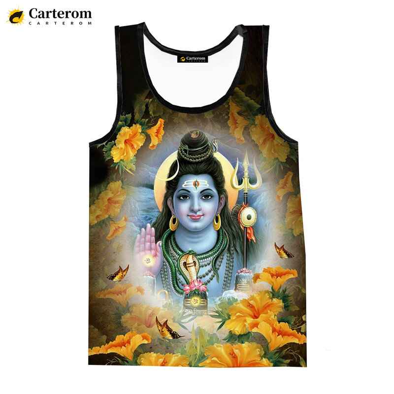 God Hindu God Lord Shiva 3D Digital Printing Tank Tops Fashion Vest Shirts Men Women Cool Oversized Singlets Sleeveless Tees
