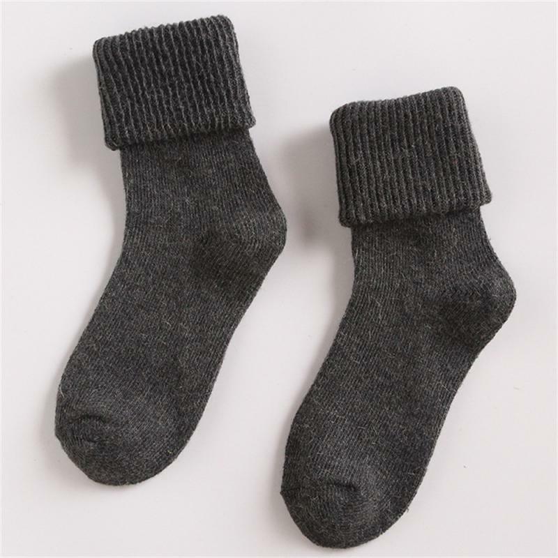 1/2/3Pairs Thickened Solid Color Women's Socks Autumn Winter Cotton Thermal Warm Stockings Against Cold Snow Terry Socks