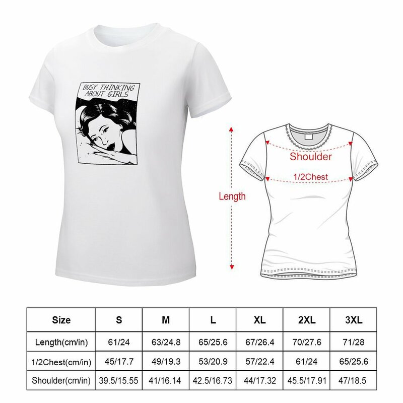 busy thinking about girls T-Shirt Women's clothing t shirts for Women workout shirts for Women tops for Women