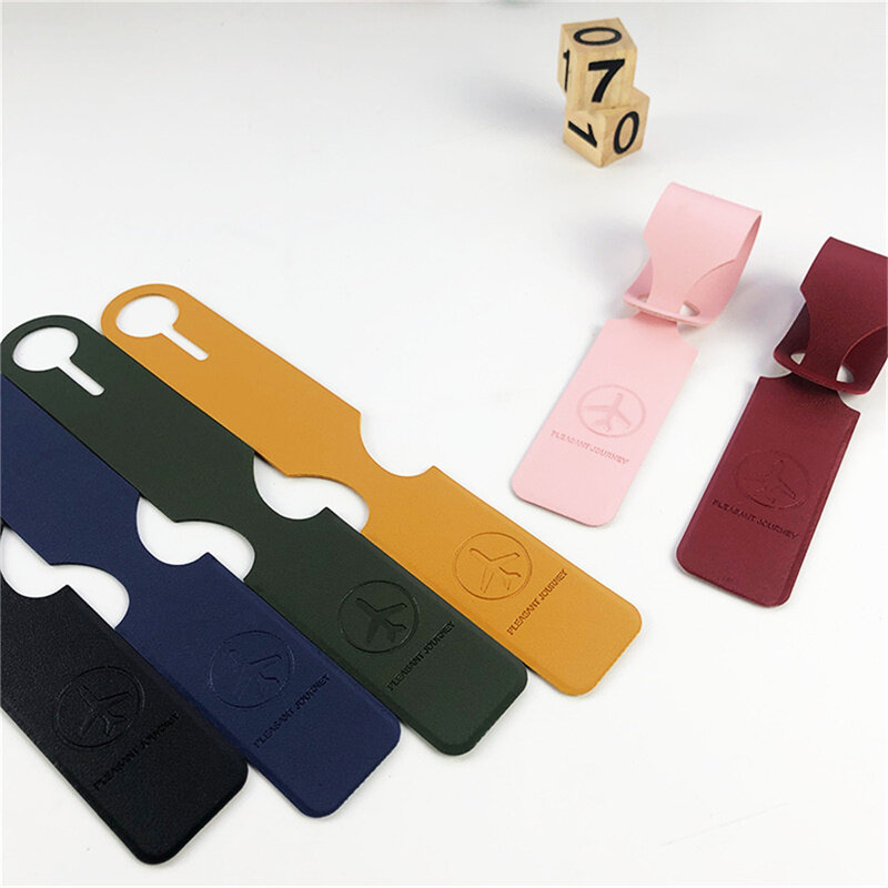 Creatieve Reizen Accessoires Bagage Tag Cover Pu Lederen Koffer Id Adres Holder Bagage Boarding Tags Draagbare Label 6 Kleur