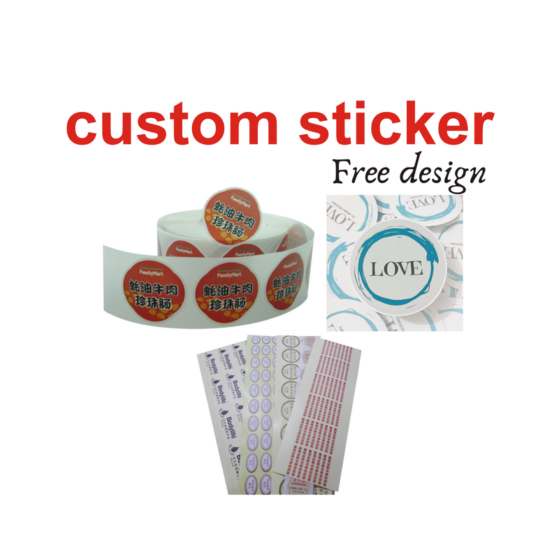 Aangepaste Sticker Afdrukken Esthetische Schattige Reis Voedsel Zegel Vinyl Naam Logo Papier Doorzichtige Pvc Transparante Label Sticker Rol