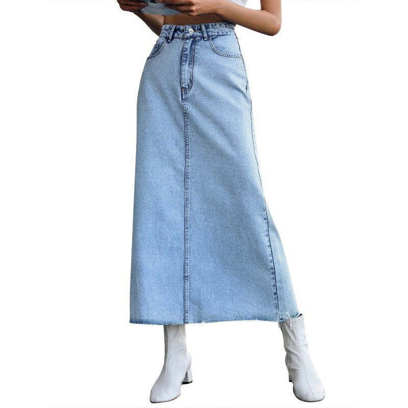 Винтажная джинсовая юбка с завышенной талией