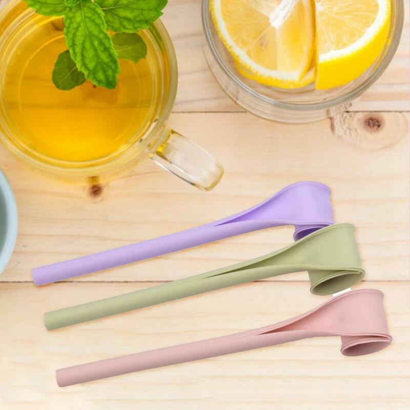 Dining Straw Silicone Stirring Straw Washable Multifunctional  Creative One Click Open Straw