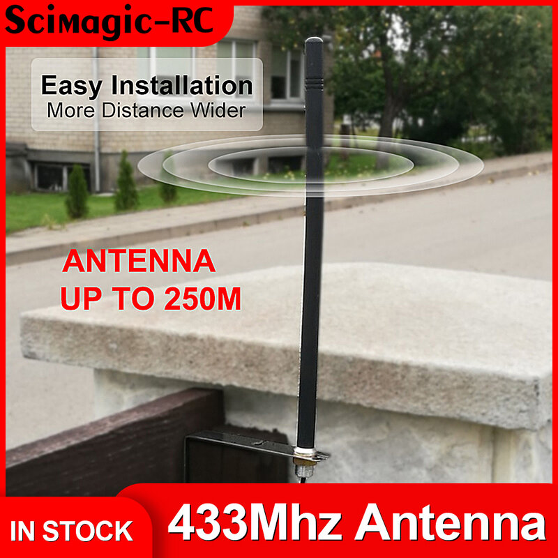 Antenne extérieure 433MHz 433.92 MHz  pour appareils Barrière de porte de garage  Jusqu'à 250M