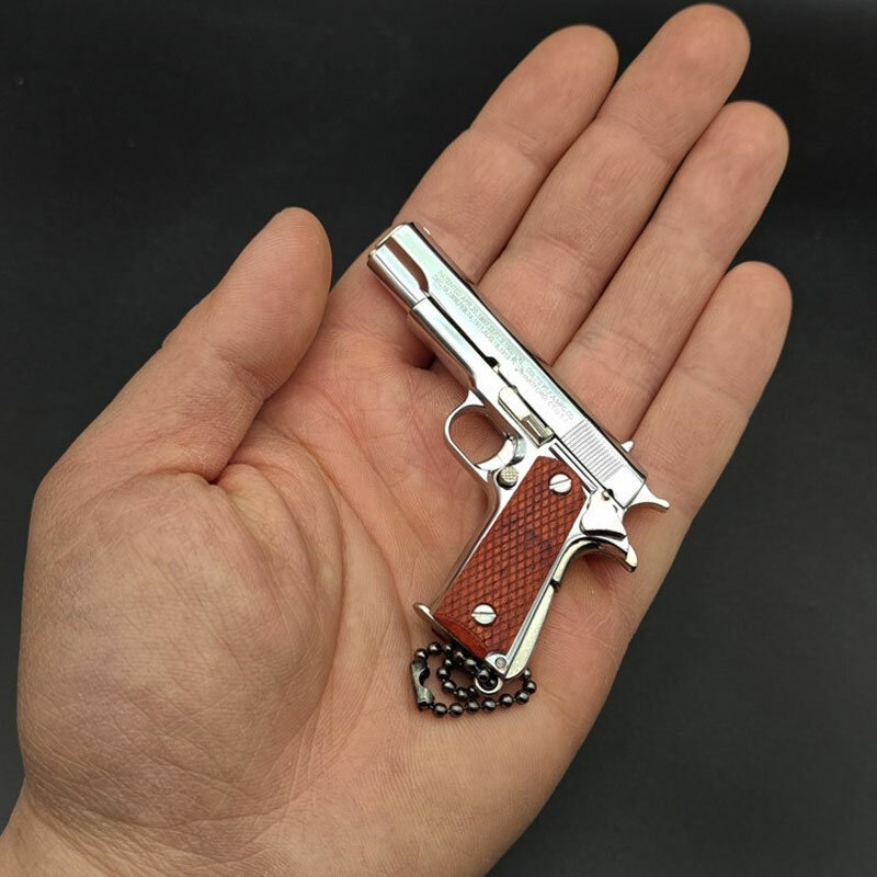1:3 multi tipe, gantungan kunci mainan Anti stres, Pistol logam, Model miniatur Bereta 92F Colt 1911 Glock 17 hadiah ulang tahun